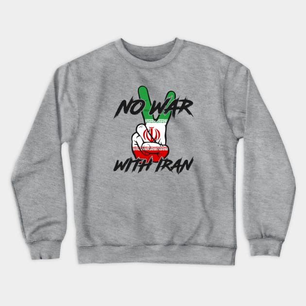 No War With Iran Peace Sign Crewneck Sweatshirt by erock